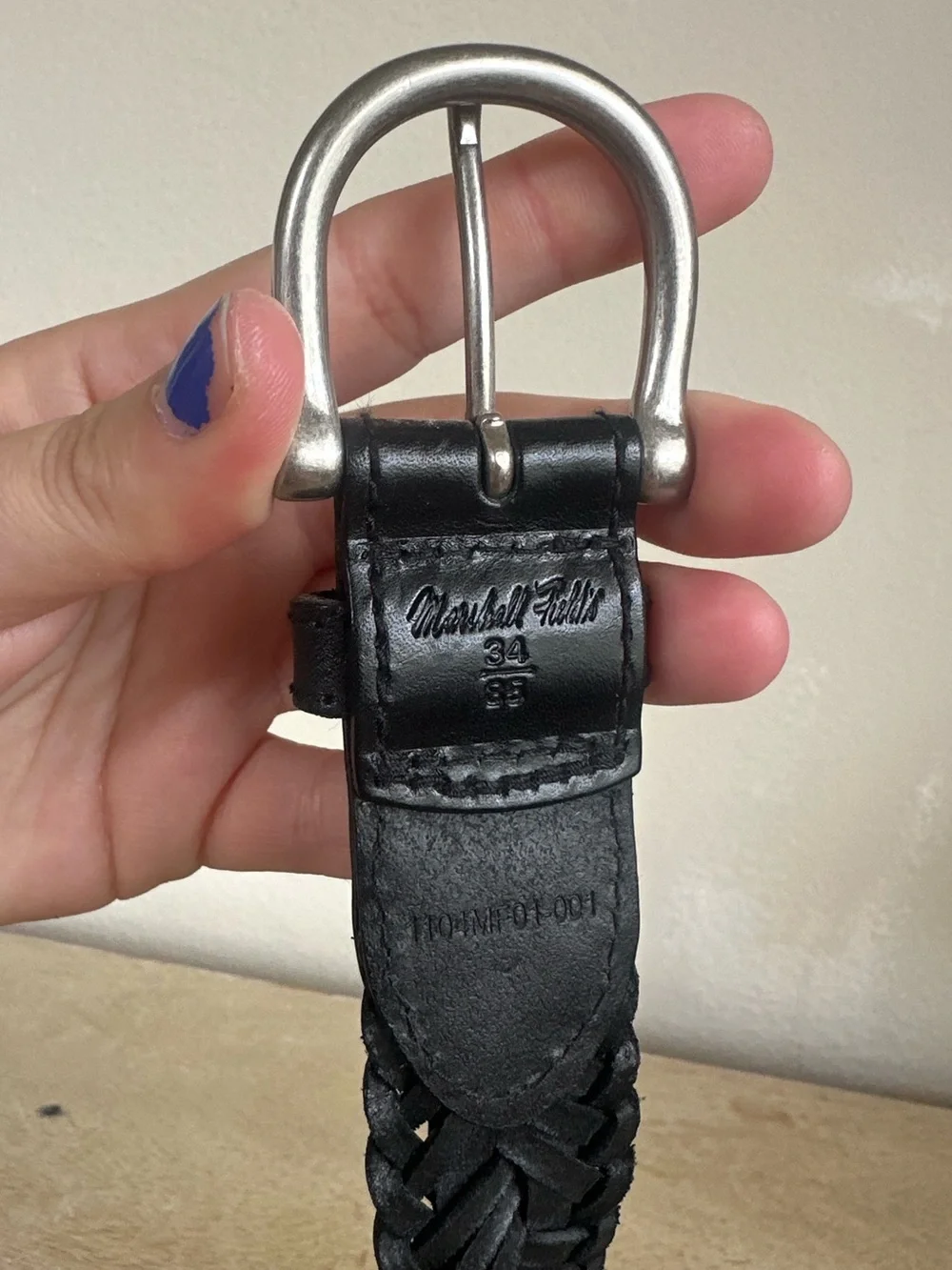 Vintage Marshall Field’s Women’s Black Woven Leather Belt